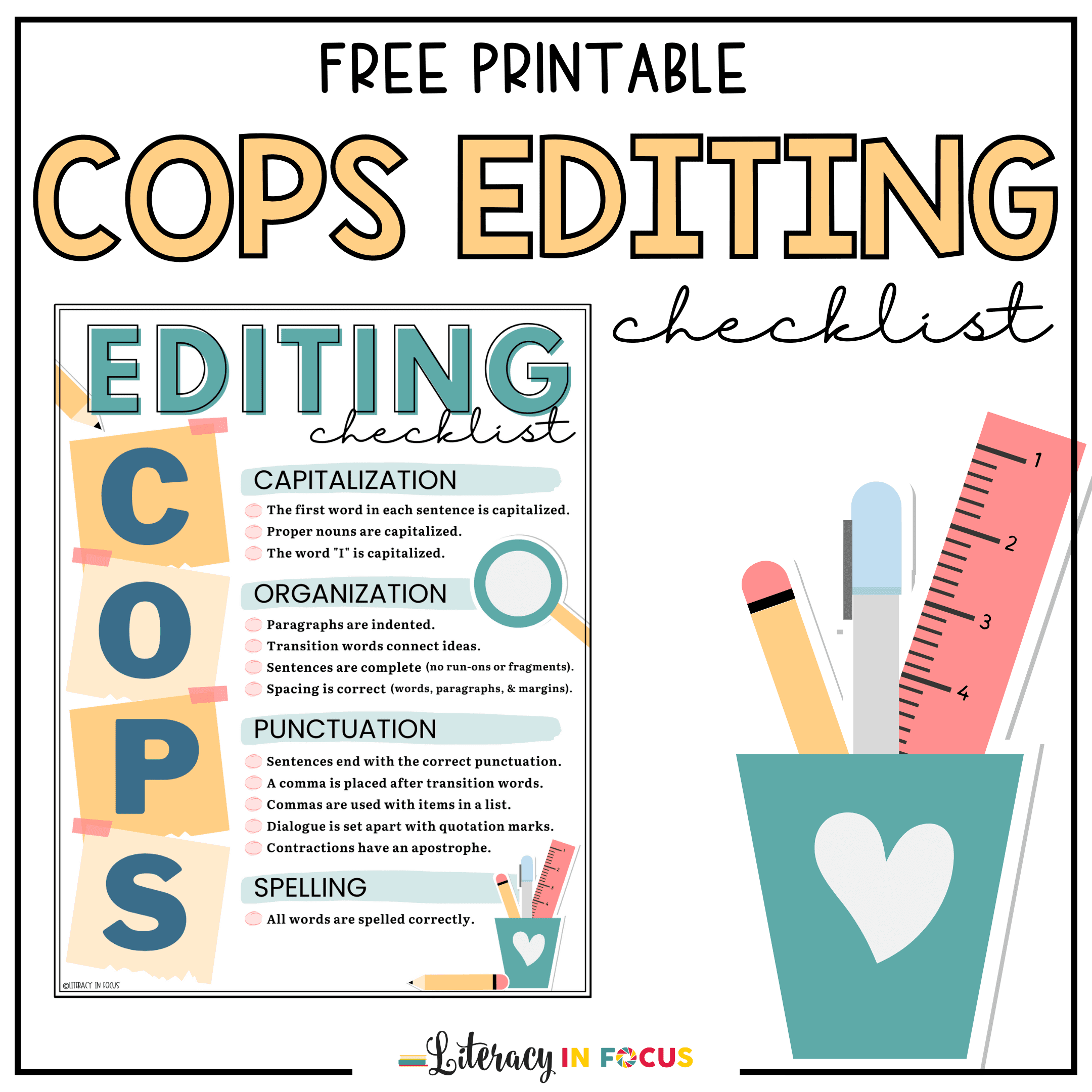 Editing worksheet focused on capitalization, punctuation, and spelling for grade 3 Worksheet for practicing capitalization, punctuation, and spelling skills for third graders