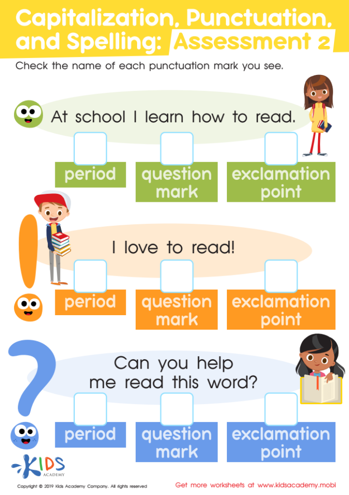Editing: Capitalization, Punctuation, and Spelling Worksheet for Grade 3 Worksheet for practicing capitalization, punctuation, and spelling skills for third graders