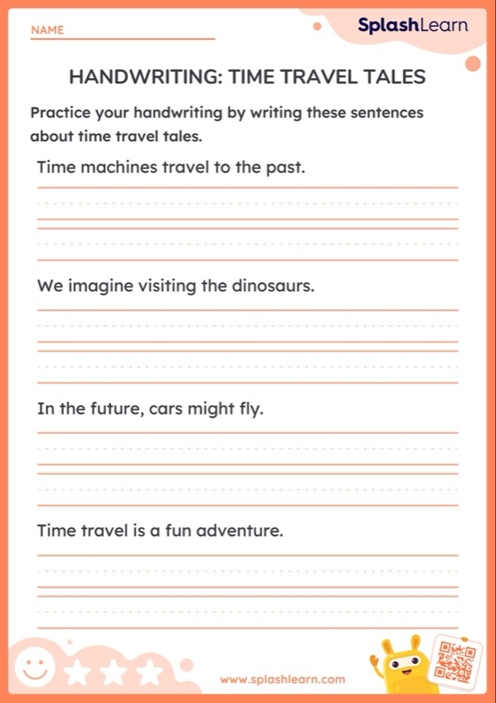 Third grade worksheet featuring a clock for calculating elapsed time in the "Time Flies!" activity