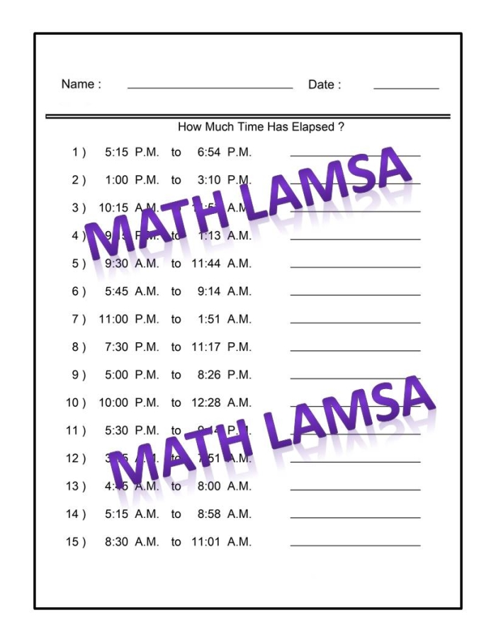 How Much Time Has Gone By Worksheet for Third Grade Life Science Third grade student solving an elapsed time math worksheet