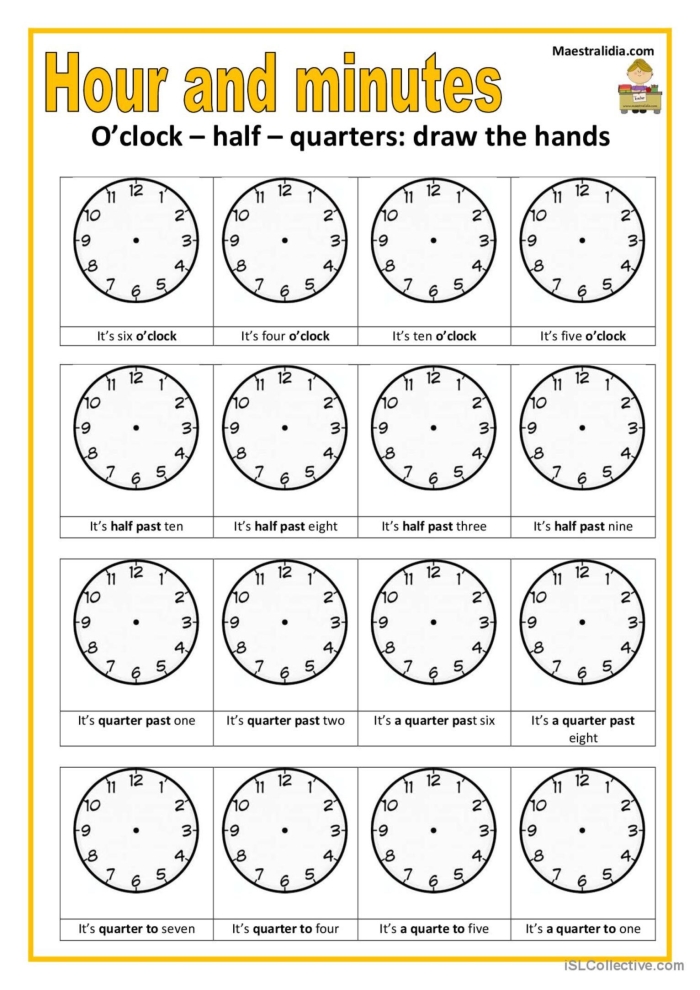 Third grade math worksheet for calculating minutes in an hour as an introduction to elapsed time 14