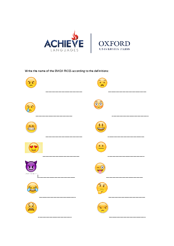 Third grade students use an emoji emotions worksheet to identify and express feelings in their algebra lesson