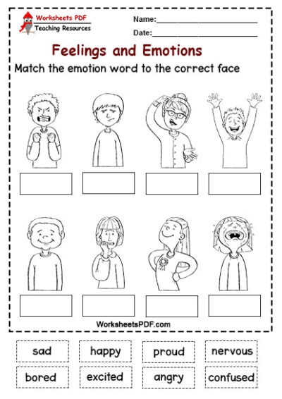 Character Emotion Match Cards Worksheet 21 for Grade 3 Geometry Practice Third grade character emotion match cards worksheet for geometry lesson 21