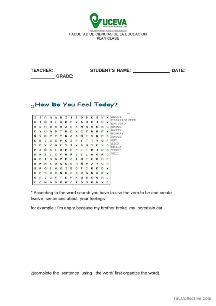 Adjectives to Describe Emotions worksheet for enhancing communication skills Worksheet featuring adjectives to describe emotions for third graders