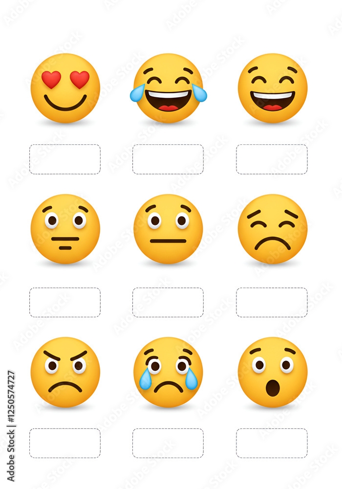 Third grade students using an Emoji Emotions worksheet to identify and reflect on feelings in algebra class