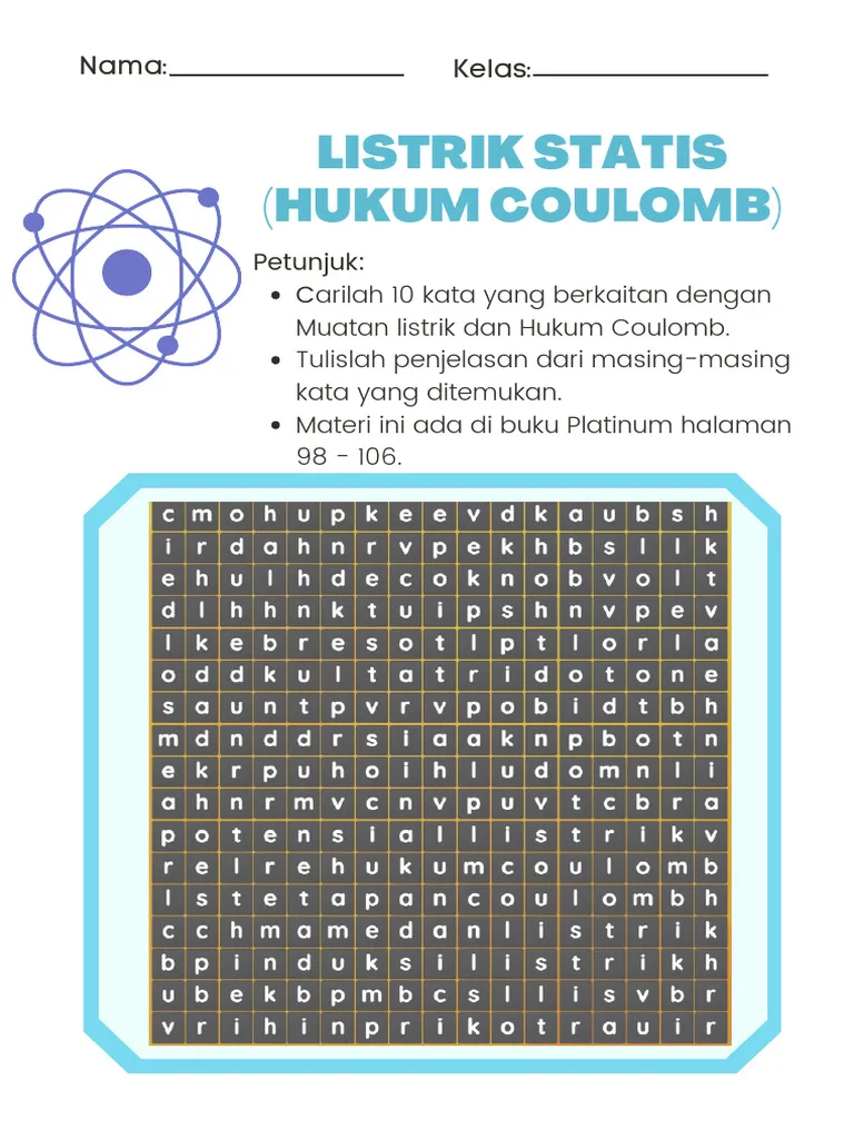 Third grade energy word search puzzle with physics vocabulary terms hidden in letter grid for multiplication practice