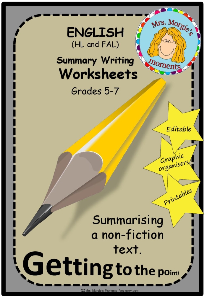 Summary High Five Reading Worksheet for Grade Three Students 19 Third grade students using the Summary High Five mnemonic worksheet for fiction reading
