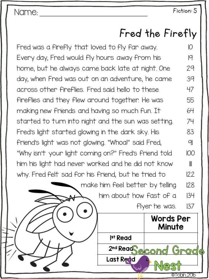 Third grade reading fluency football worksheet with 100 words for practice