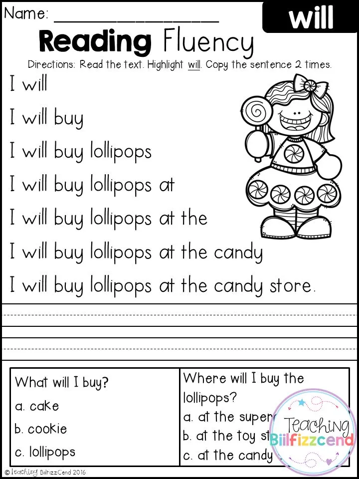 A third grade reading fluency worksheet about football with a 100-word passage for young students to practice reading skills