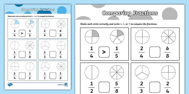 Fraction Basics Worksheet 14 Shaded Shape Identification Third grade student practicing fraction basics by identifying shaded shapes on a worksheet