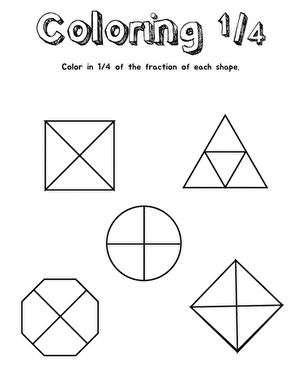 Third grade student coloring in circular and rectangular shapes to represent specific fractions 15