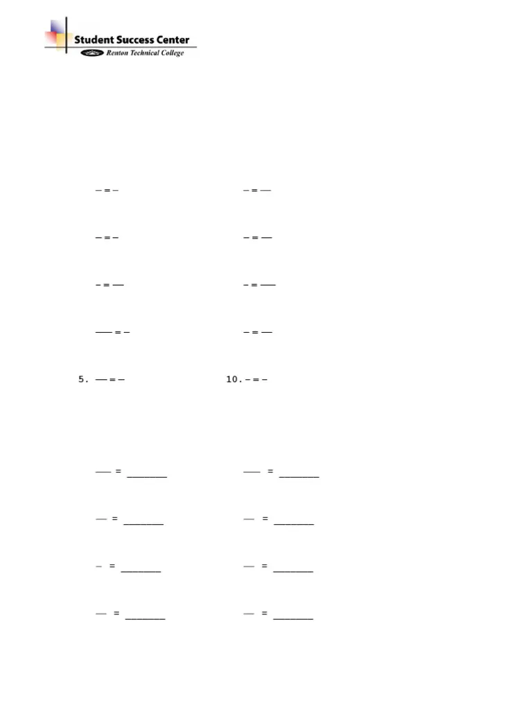 Colorful third grade fraction review worksheet featuring math problems for eight year olds