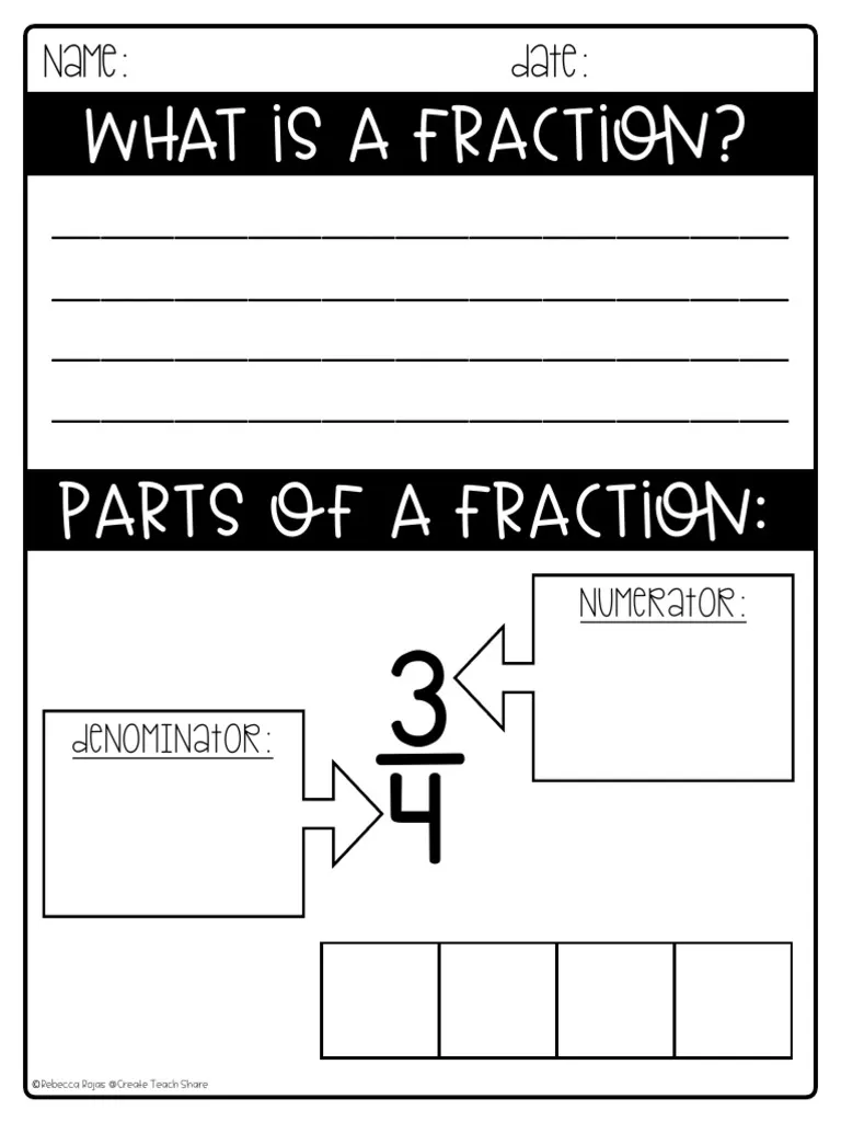 Third grade math worksheet showing colorful geometric shapes divided into equal parts for students to practice identifying and coloring fractions