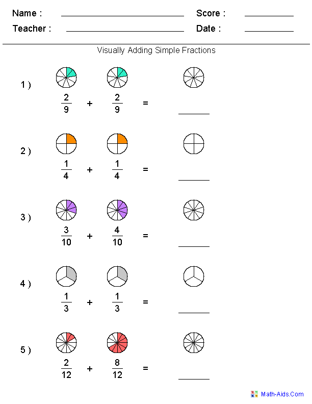 Third grade student shading and calculating fractions on a life science worksheet page ten
