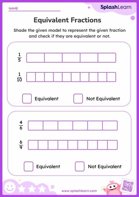 Children solving fraction problems on a learning check worksheet designed for third graders