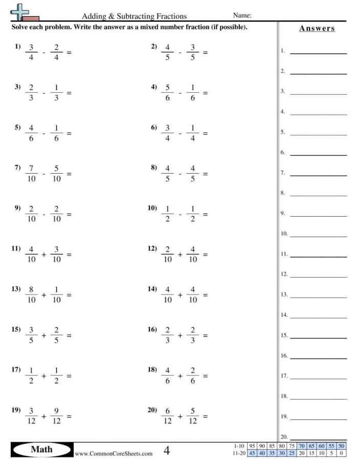 Interactive multiple choice quiz on fractions for third grade students Fractions quiz worksheet for third graders to assess their knowledge of simple fractions