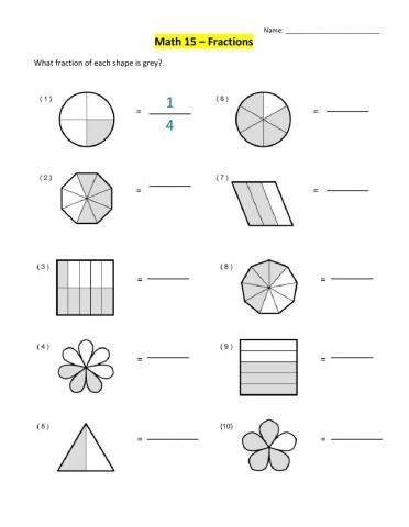Sweet and fun practice of writing fractions in number and word form Children engaging with an Introduction to Fractions worksheet for third grade