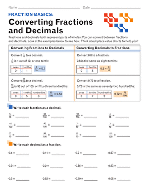Third-grade math worksheet for writing fractions based on shaded shapes