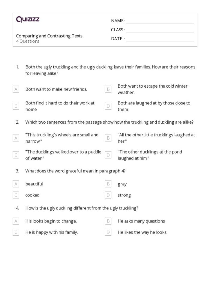Worksheet for comparing two nonfiction texts about freedom fighters for third graders