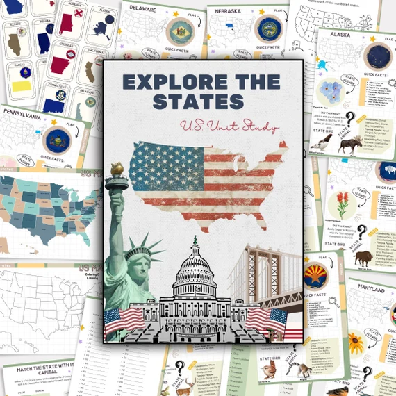 Kids engaging with the Geography: Color the States! worksheet, coloring their home state on a U.S. map. Interactive third grade social studies activity encouraging exploration of locations visited and desired destinations.