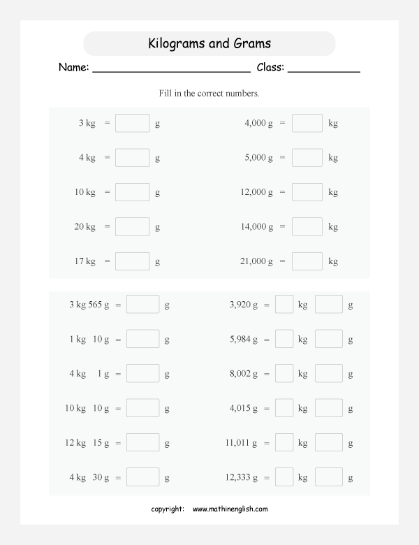 Interactive measurement worksheet for third graders focusing on grams and kilograms Worksheet featuring a hands-on activity for understanding grams and kilograms in measurement