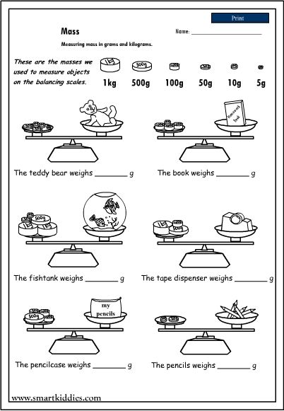Engaging hands-on activity for learning metric units of weight and mass Worksheet featuring measurement word problems focused on grams and kilograms for third graders