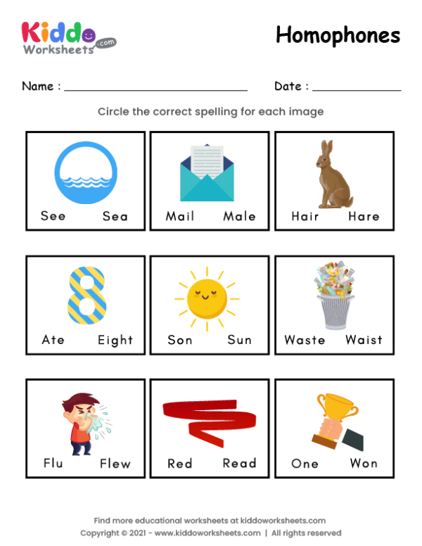 Homophone Story Worksheet featuring a fun monster tale for third graders