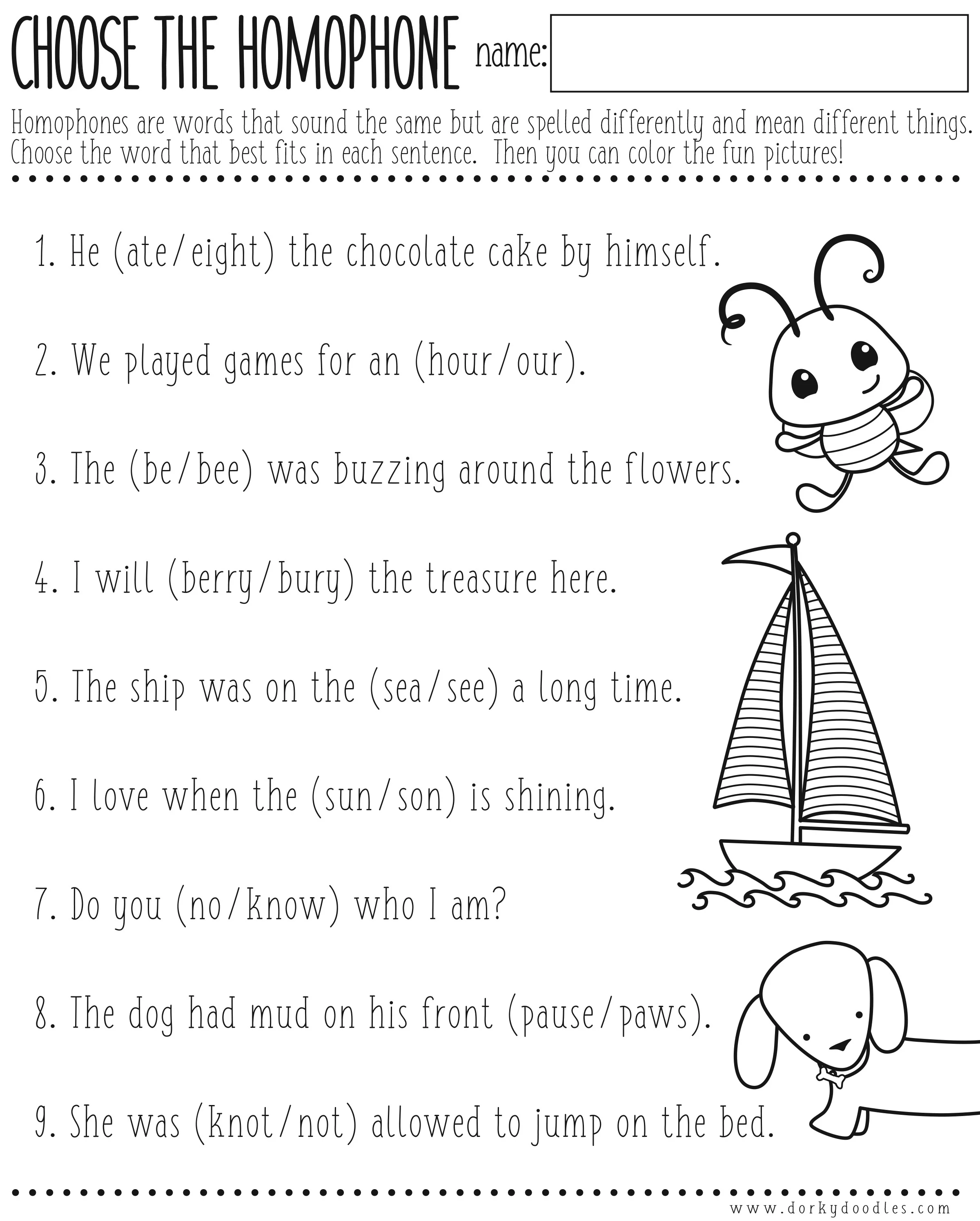 Third grade homophone worksheet featuring a fun monster story for improving spelling and vocabulary. Engaging homophone story worksheet designed for multiplication practice in third grade.