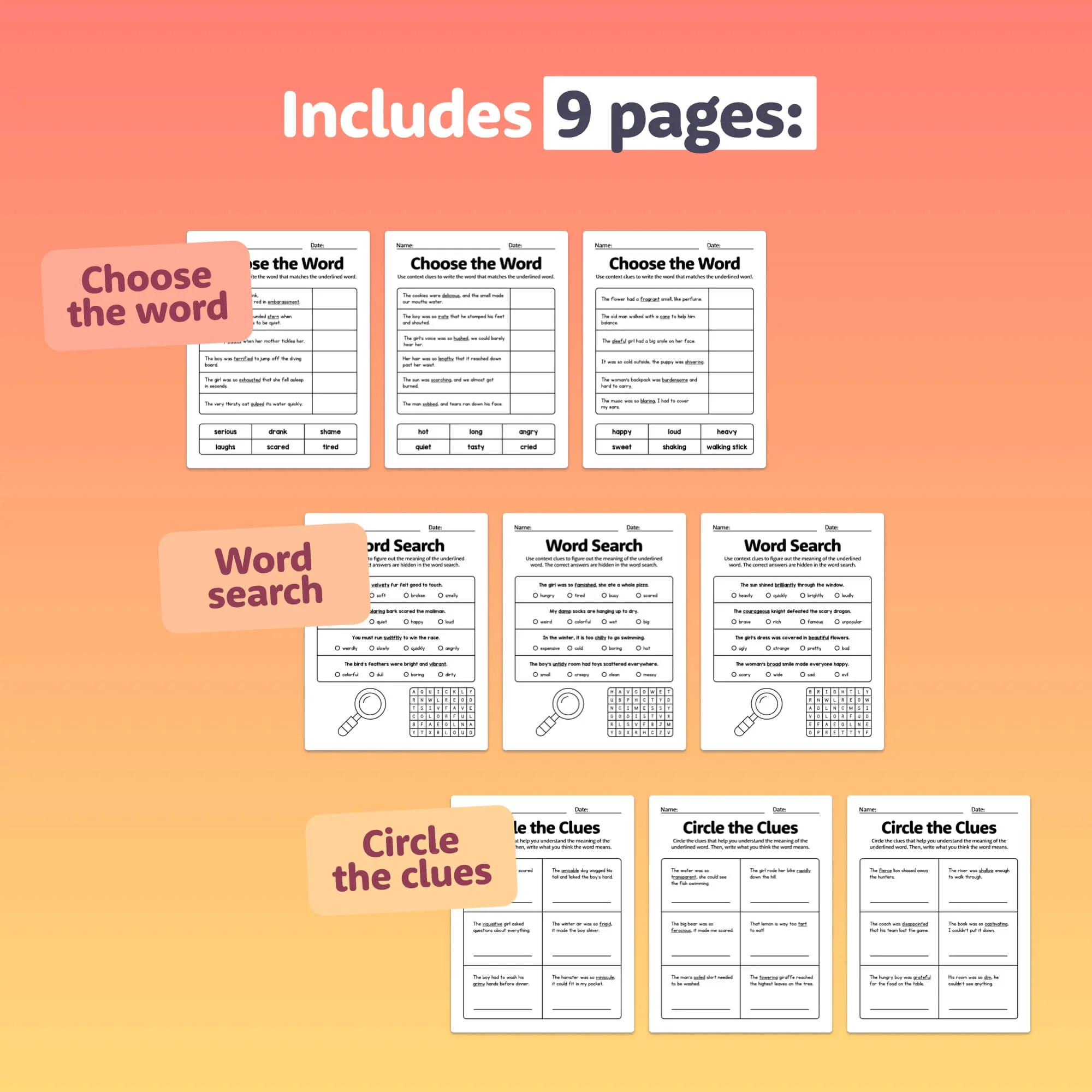 Context Clues Learning Check Worksheet Number 2 for Third Grade Students Third grade student completing a Context Clues Learning Check worksheet on homophones and homographs