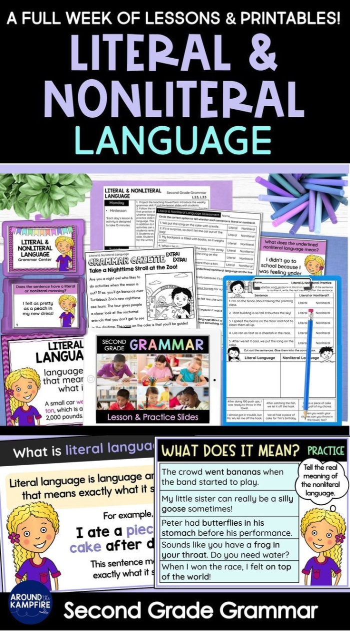 Worksheet featuring idioms for third graders to explore literal and nonliteral meanings