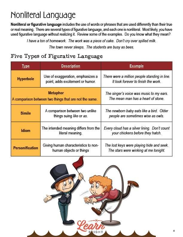Worksheet featuring idioms for third-grade grammar practice