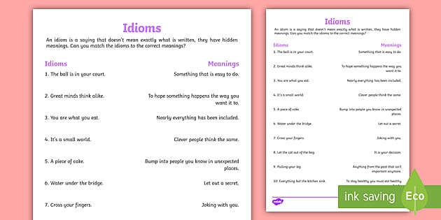 Idiom interpretation activity for the Tell Us What You Think! worksheet in Time and Money category Worksheet featuring idioms for third graders to interpret and express their thoughts