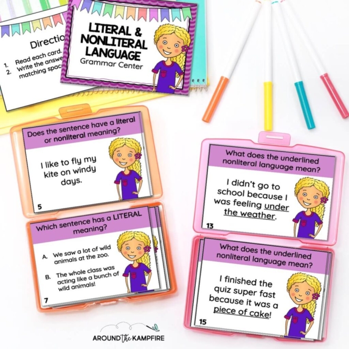 Worksheet featuring idioms for third graders to explore literal and nonliteral meanings