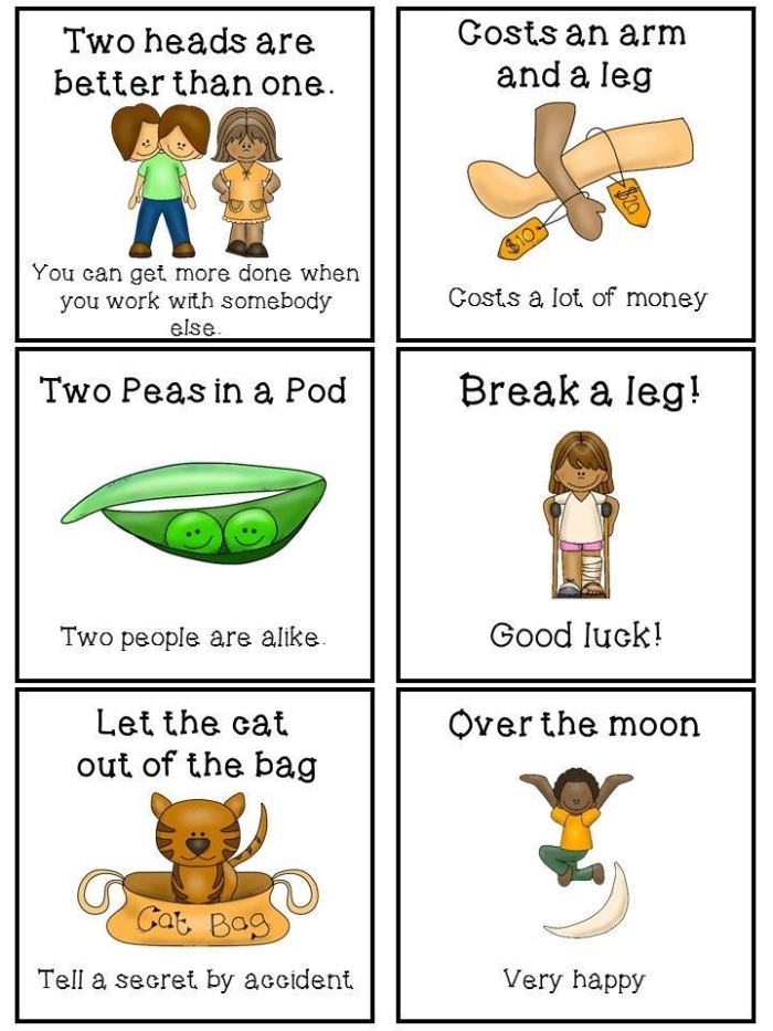 Engaging idioms activity sheet for students in third grade, focusing on numbers and counting Worksheet featuring common English idioms and their explanations for third graders