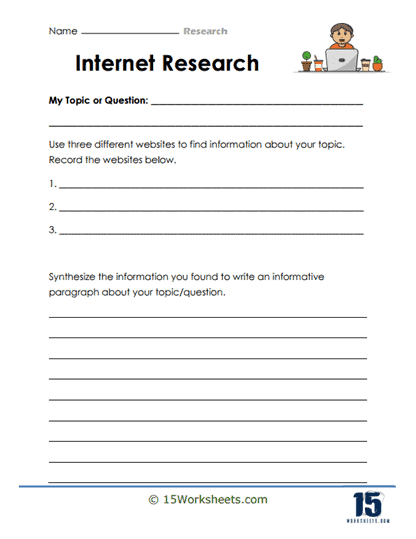Graphic organizer for third graders to collect information on an important person they are researching