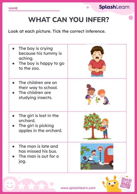 Can You Make an Inference? worksheet for third grade students Worksheet for making inferences about characters and events in a story