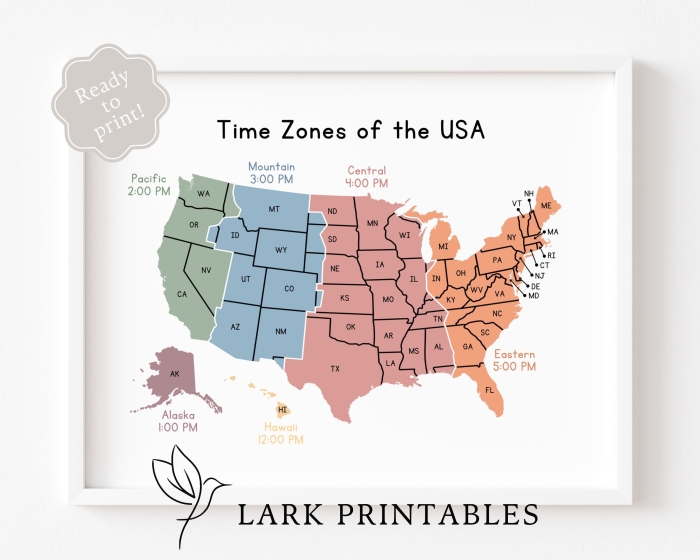 Third grade students learning to tell time across different US time zones on an interactive geography worksheet with map activities