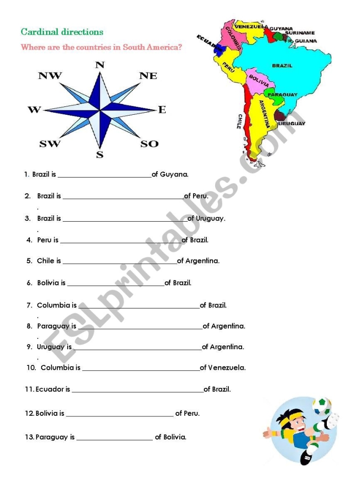 Worksheet focusing on intermediate directions for third graders to enhance their geography skills. Fun mapping activity for learning northeast, southwest, and more.