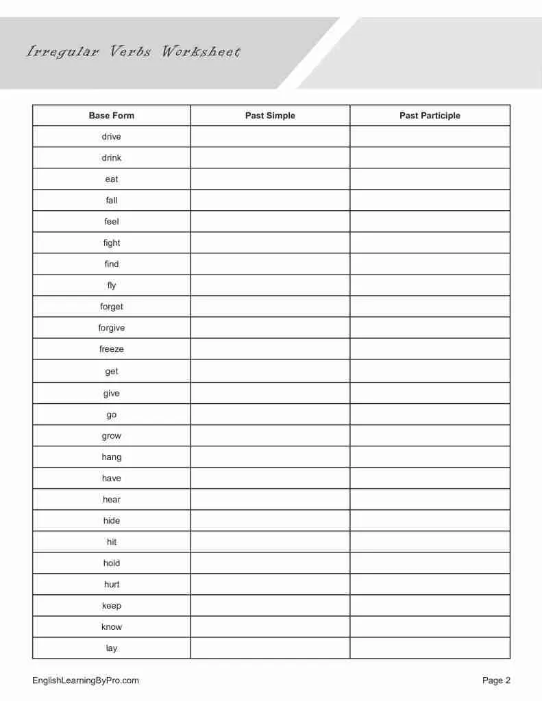 Third grade student working on a life science themed irregular verbs worksheet