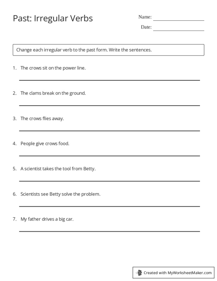 Knew It! Irregular Past-Tense Verbs Practice Worksheet for Life Science Worksheet featuring engaging exercises on irregular past-tense verbs for third graders