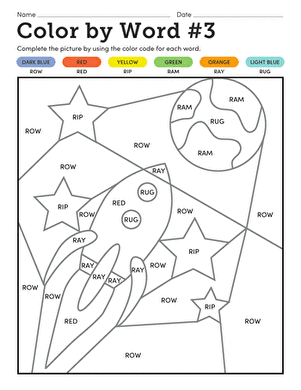 Third grade science worksheet exploring the concepts of light and color through informative text and illustrations