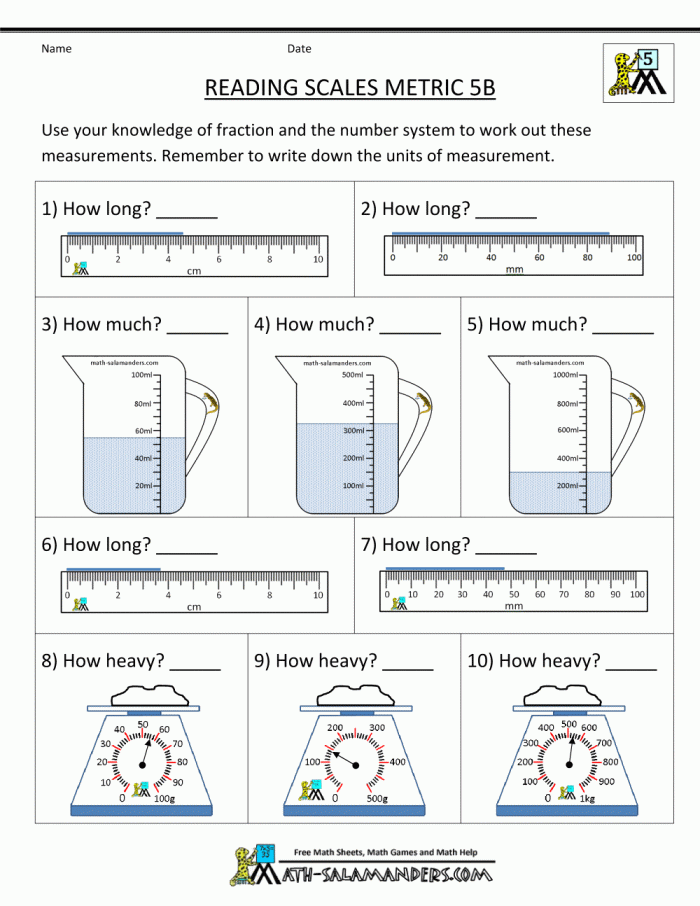 Reading Liquid Measurements Worksheet Twenty-Two for Third Grade Math Third grade student working on a Reading Liquid Measurements worksheet with liters and milliliters