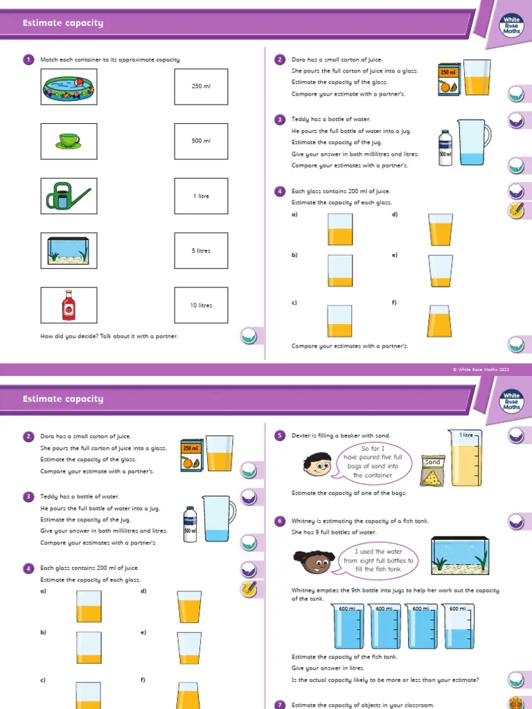How Much is One Liter Worksheet for Third Grade Number 11 Third grade student completing a measuring capacity worksheet about liters