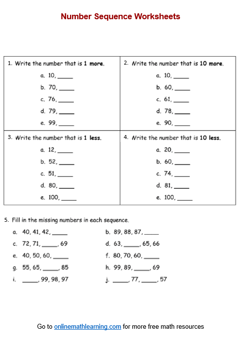Third grade students solving number sequence problems to find missing numbers using logic and number sense
