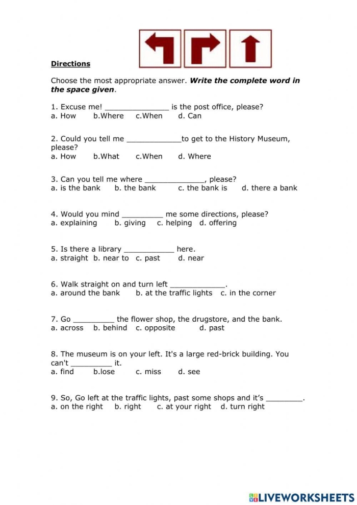 Intermediate Directions Worksheet Seven Map Skills Exercise Third grade student completing a map activity for practicing intermediate directions