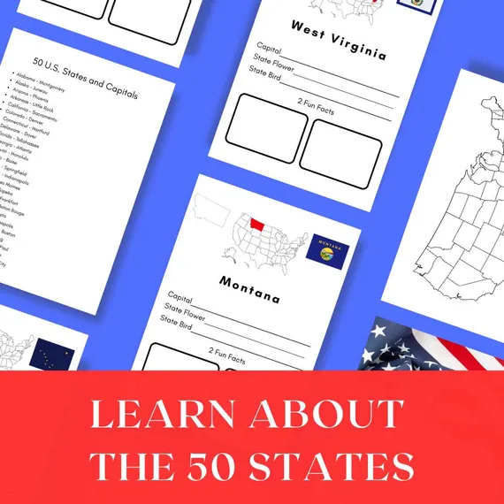 Third grade students practicing map reading skills on a geography states worksheet