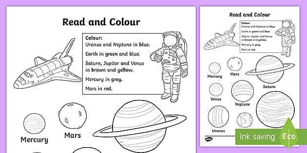 Worksheet featuring facts about Mars for third graders