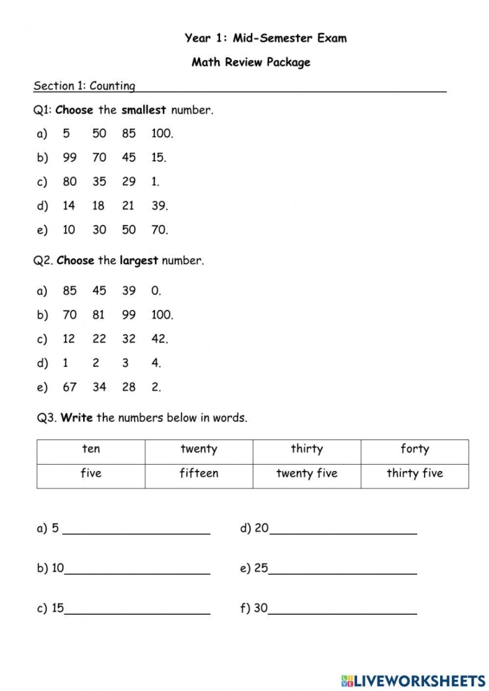 Math Review Worksheet Number 20 for Grade 3 Students Third grade student completing a comprehensive math review worksheet for test preparation