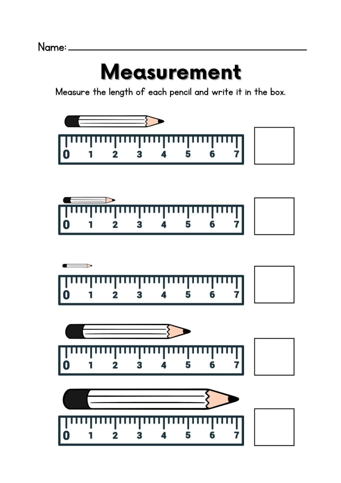 Measurement Review Test for Elementary Students Image 25 Third grade student measuring objects with ruler and scale on measurement review worksheet