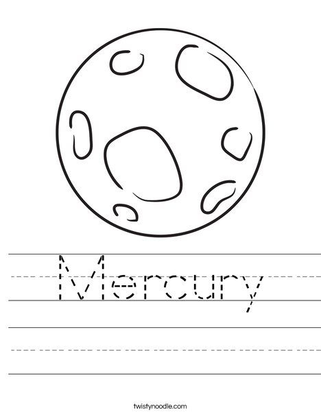 Educational resource for teaching kids about the smallest planet in our solar system Worksheet featuring fun facts about Mercury for third graders